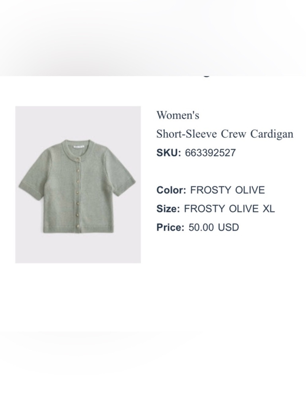 Abercrombie & Fitch short sleeve crew Cardigan